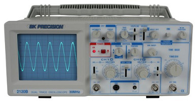 BK Precision 2120B 30 MHz Dual Trace Analog Oscilloscope With Probe